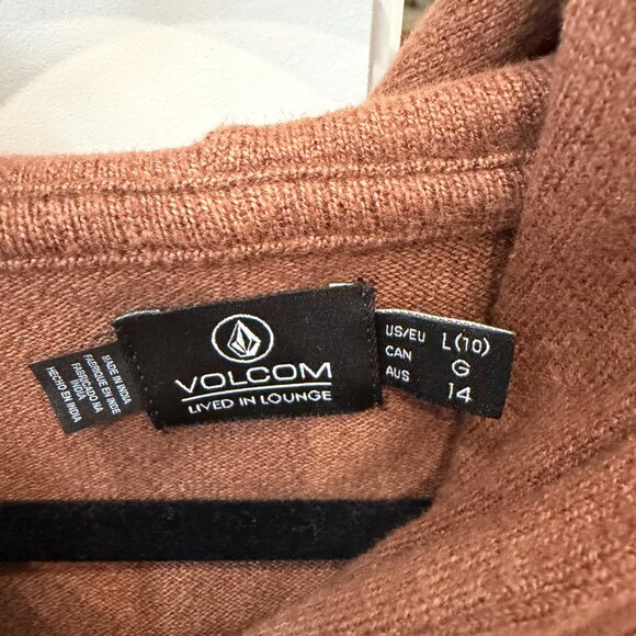 Volcom - NWT - L Hooded Sweatshirt - Brown Terry Like Material - Picture 2 of 5